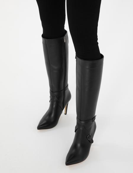 Siyah Topuklu Çizme - 50315591003