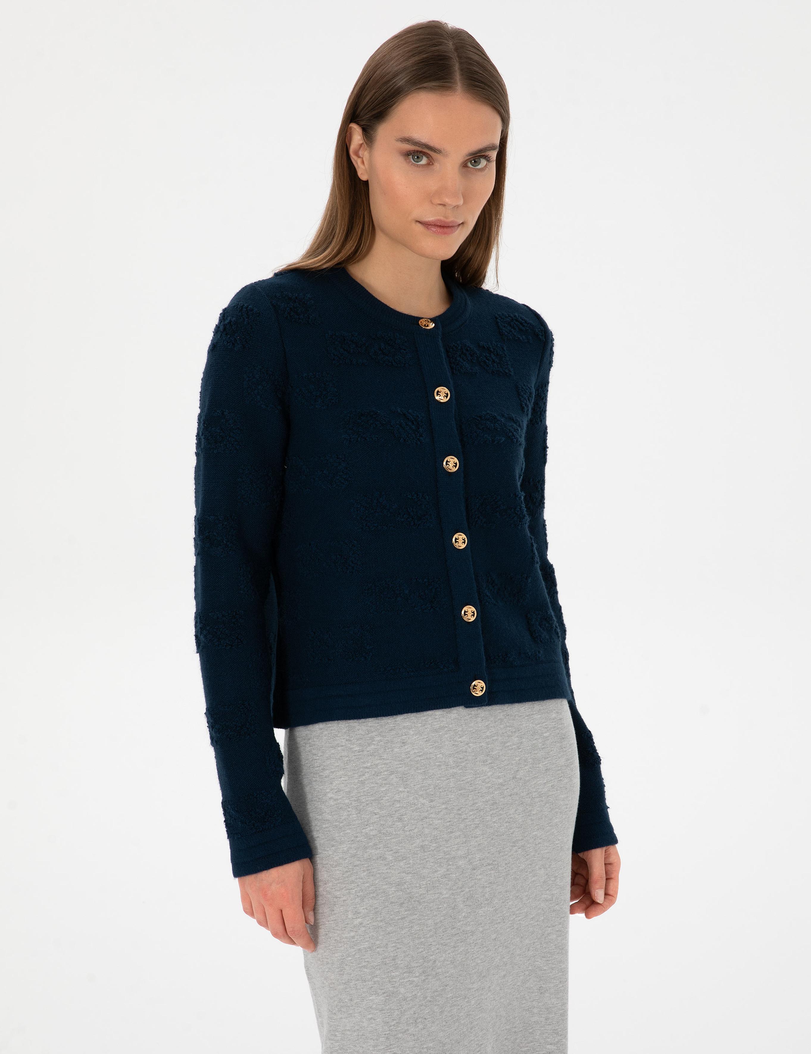 Lacivert Slim Fit Triko Hırka