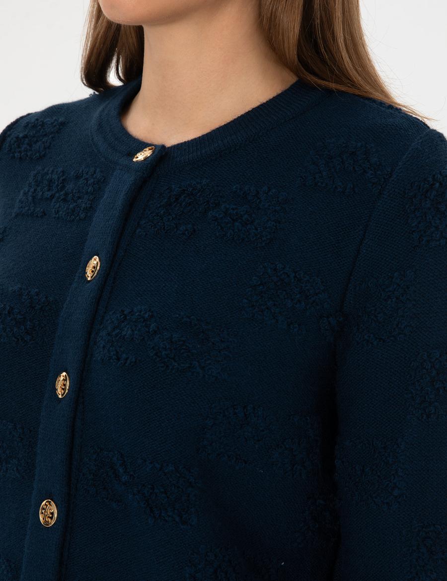 Lacivert Slim Fit Triko Hırka