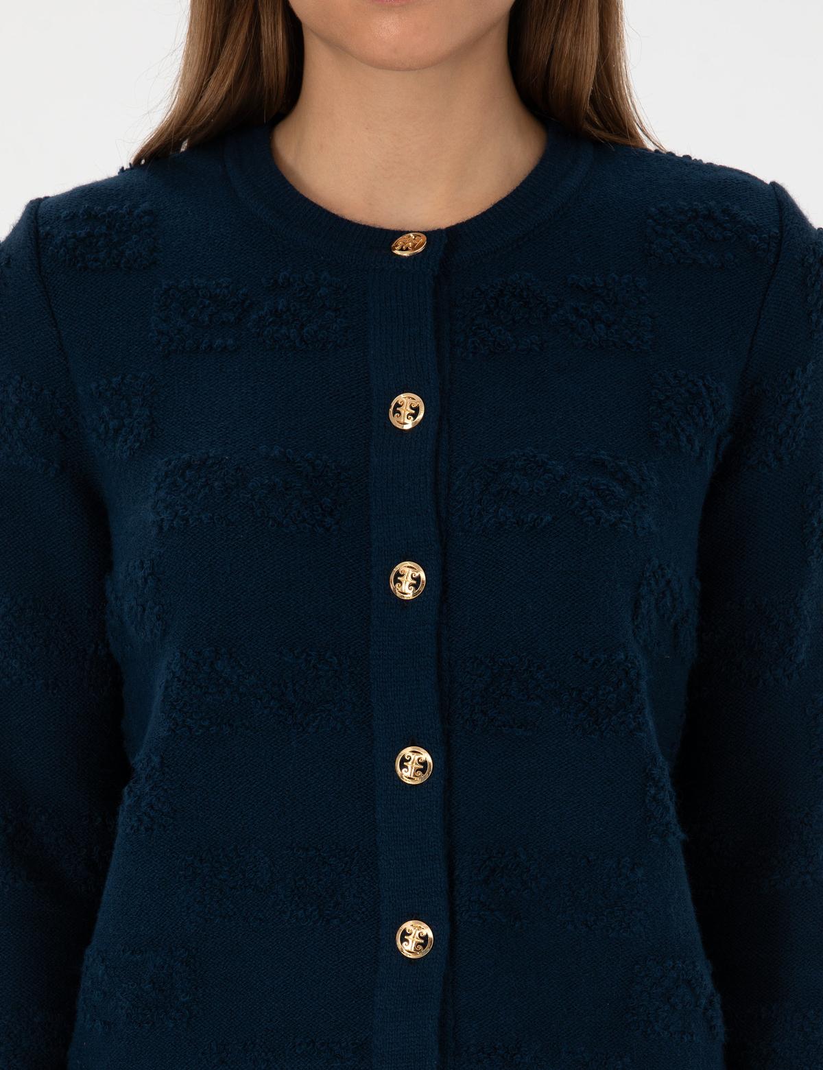 Lacivert Slim Fit Triko Hırka - 50310960011