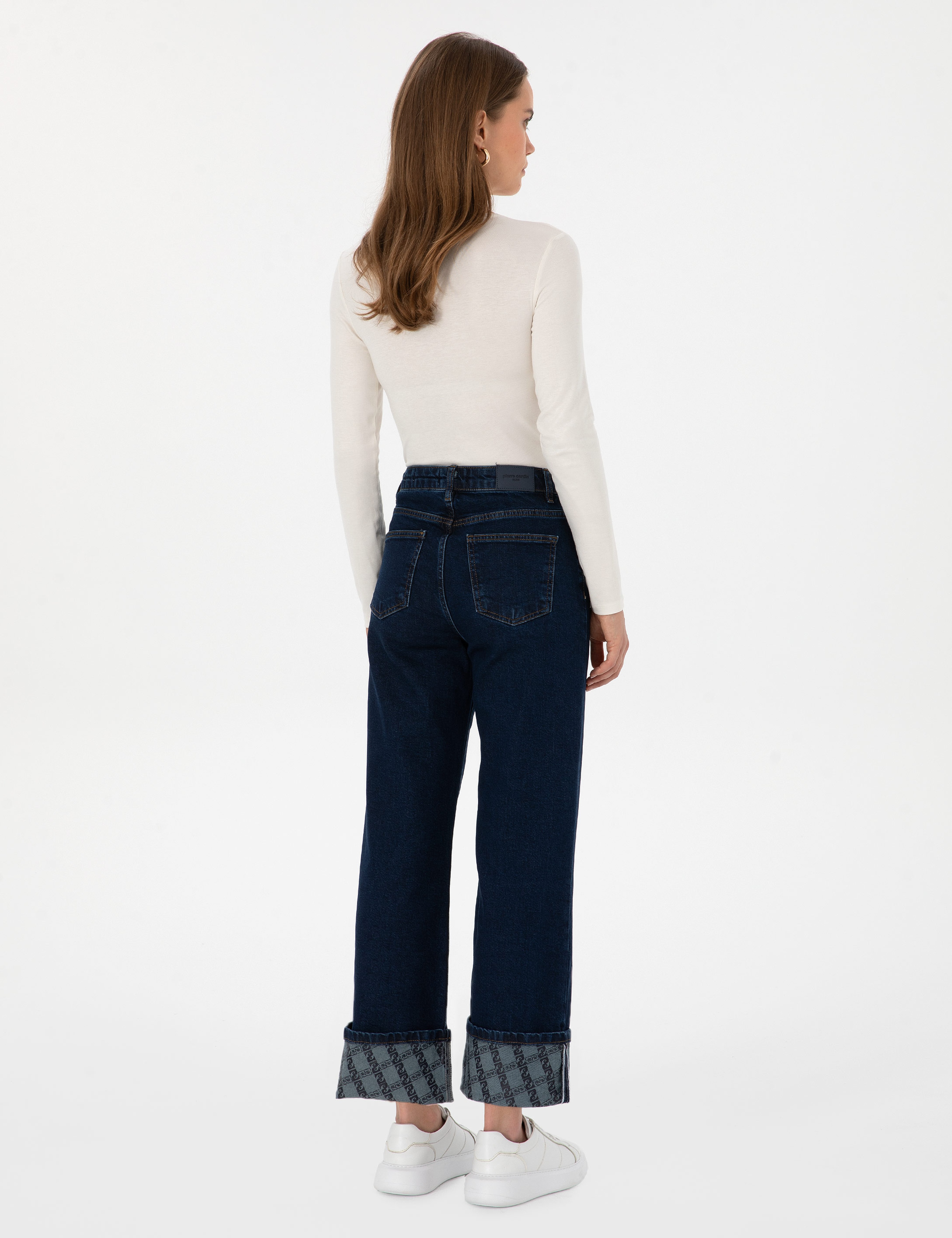 Koyu İndigo Loose Fit Jean Pantolon - Image 4