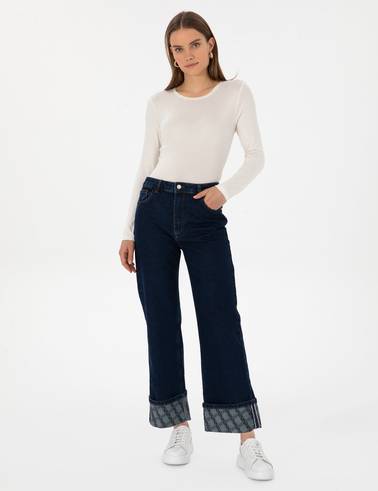 Koyu İndigo Jean Pantolon