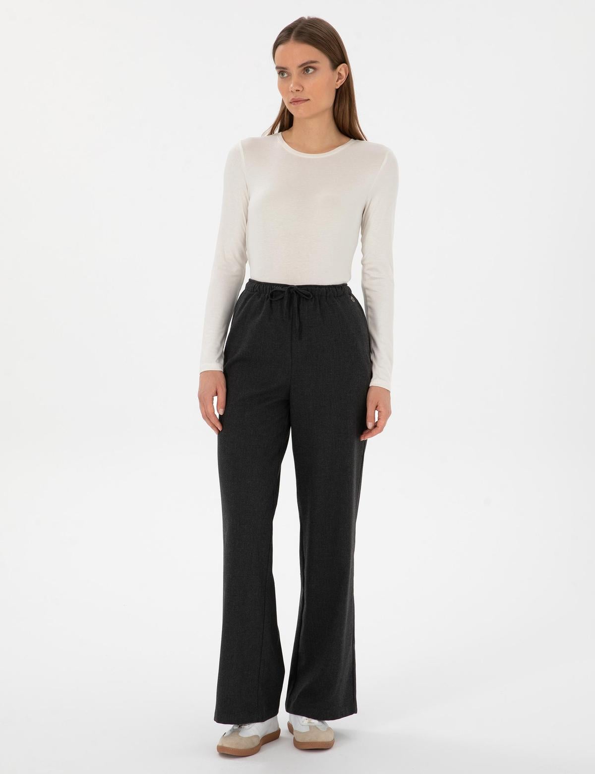 Antrasit Loose Fit Kanvas Pantolon - 50313262003