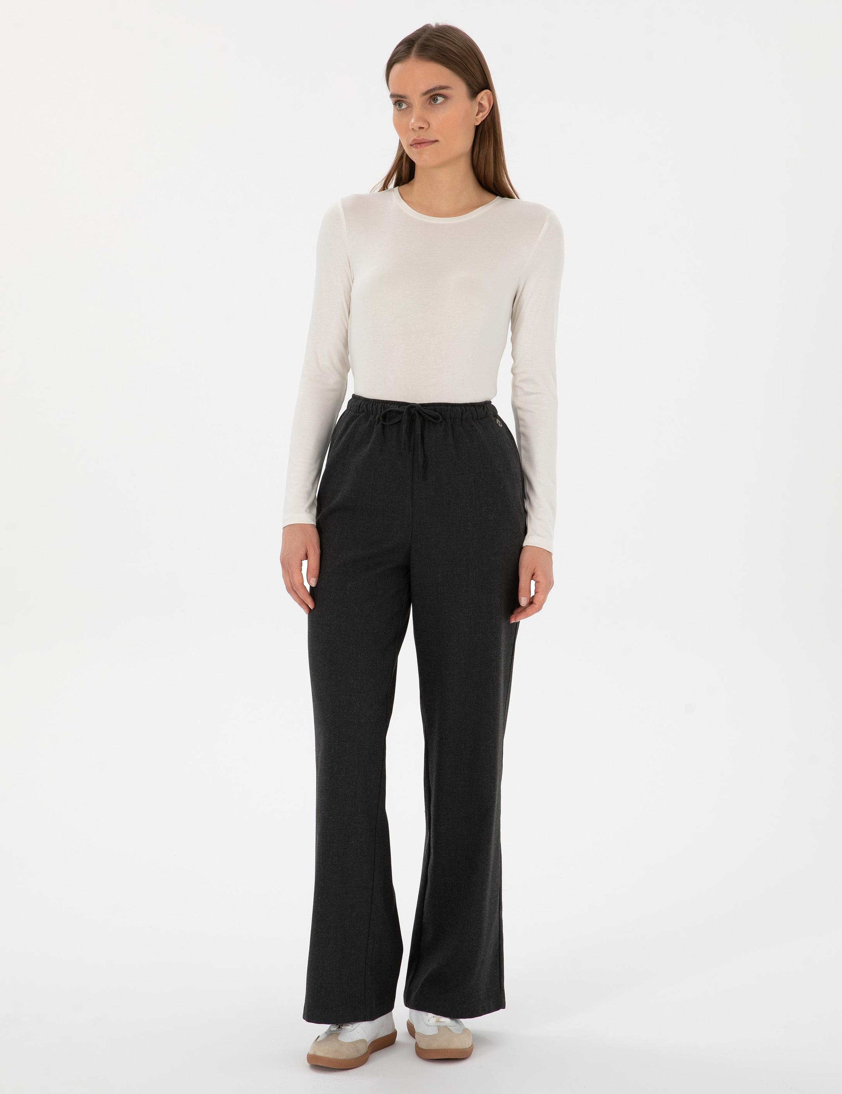 Antrasit Loose Fit Kanvas Pantolon