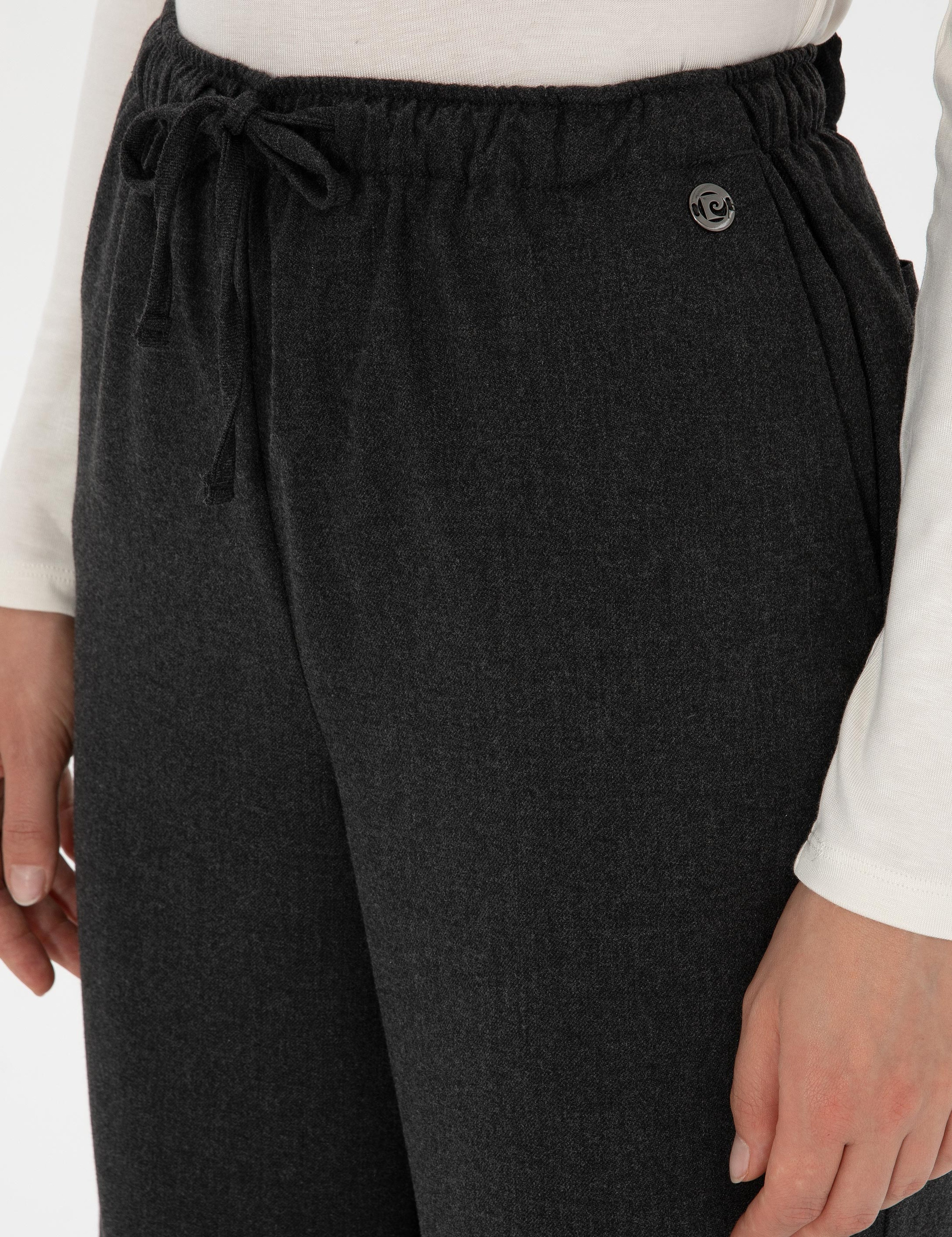 Antrasit Loose Fit Kanvas Pantolon - Image 5