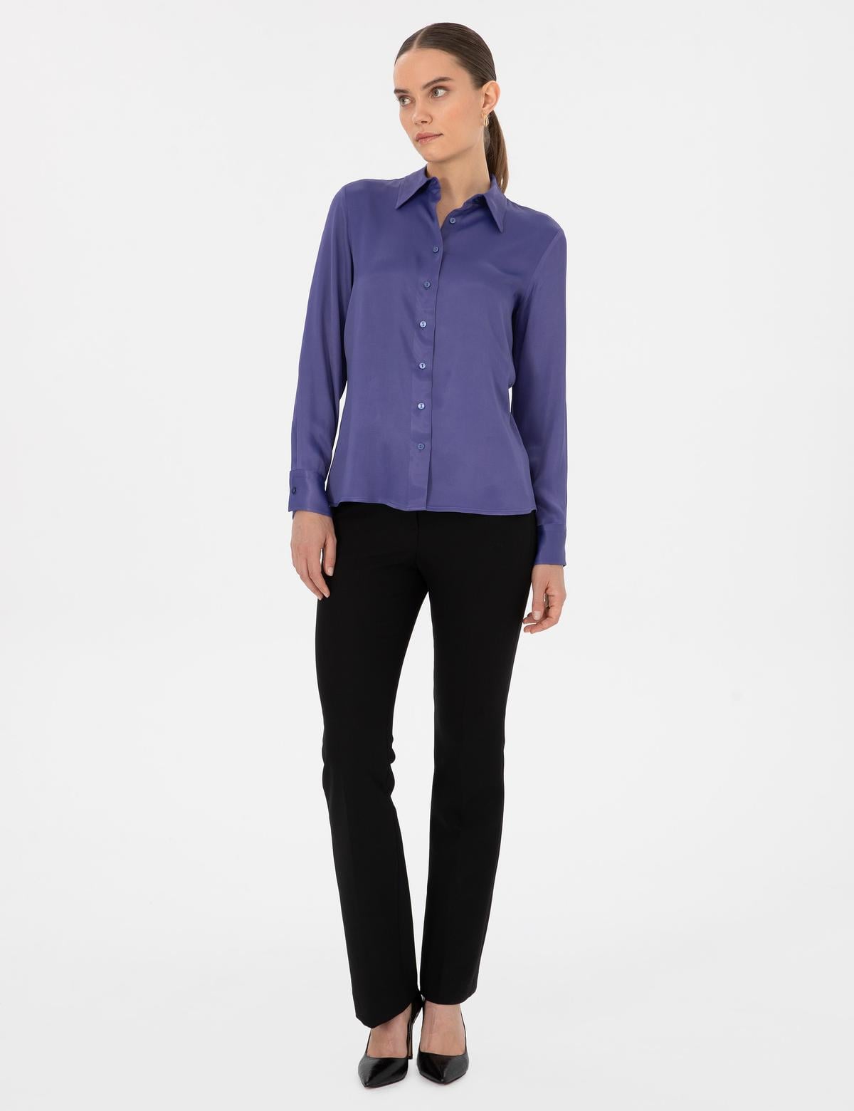 Siyah Flare Fit Kumaş Pantolon - 50310395002