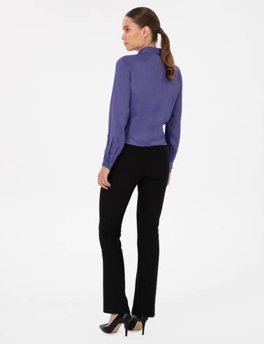 Siyah Flare Fit Kumaş Pantolon