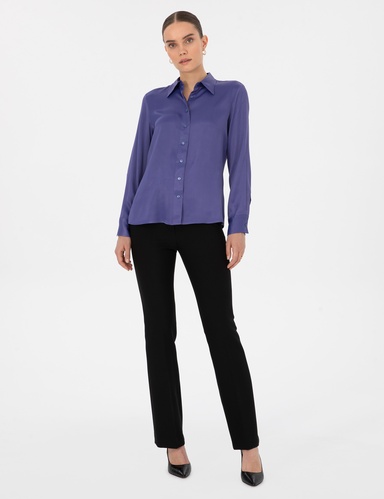 Siyah Flare Fit Kumaş Pantolon