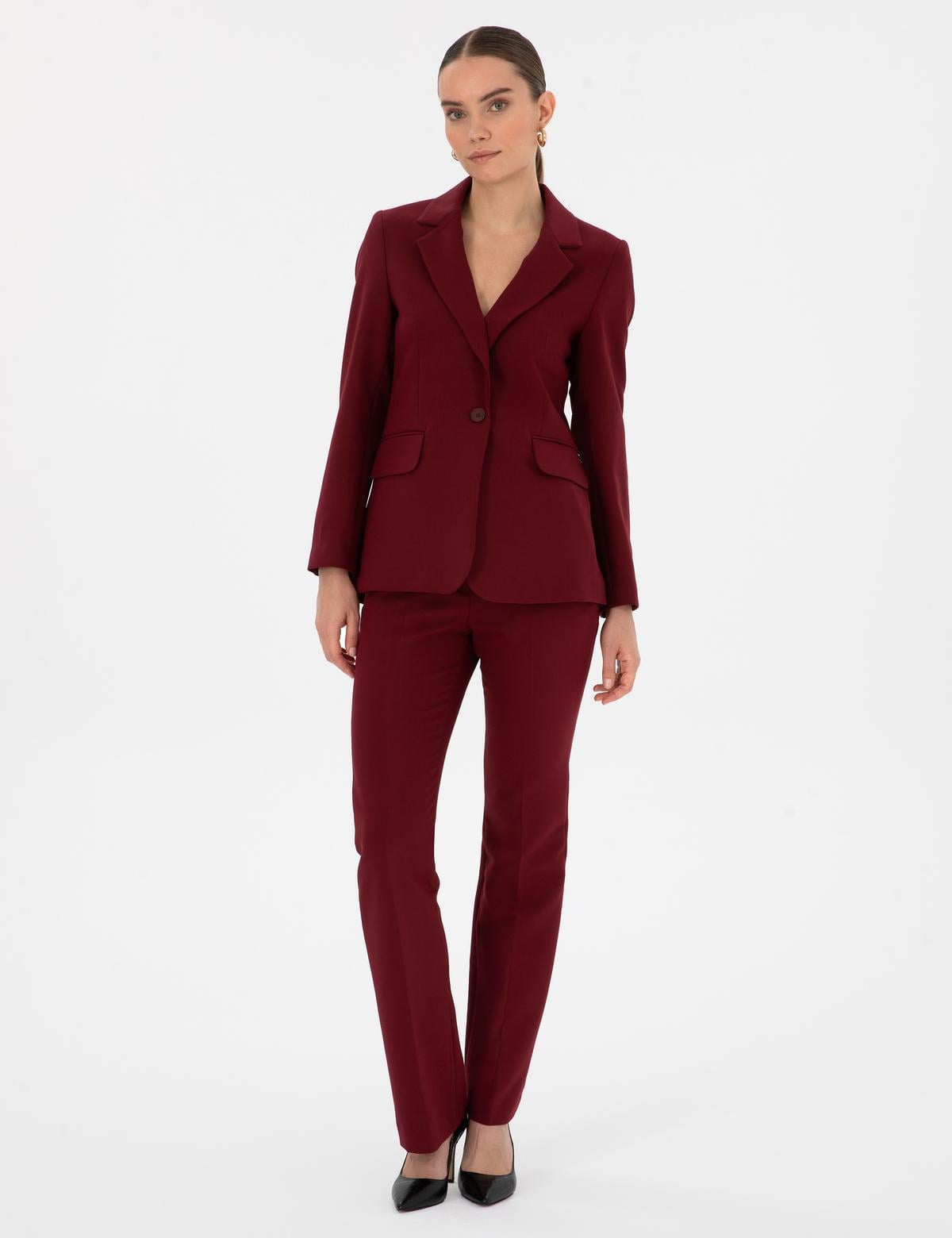 Vişne Flare Fit Kumaş Pantolon