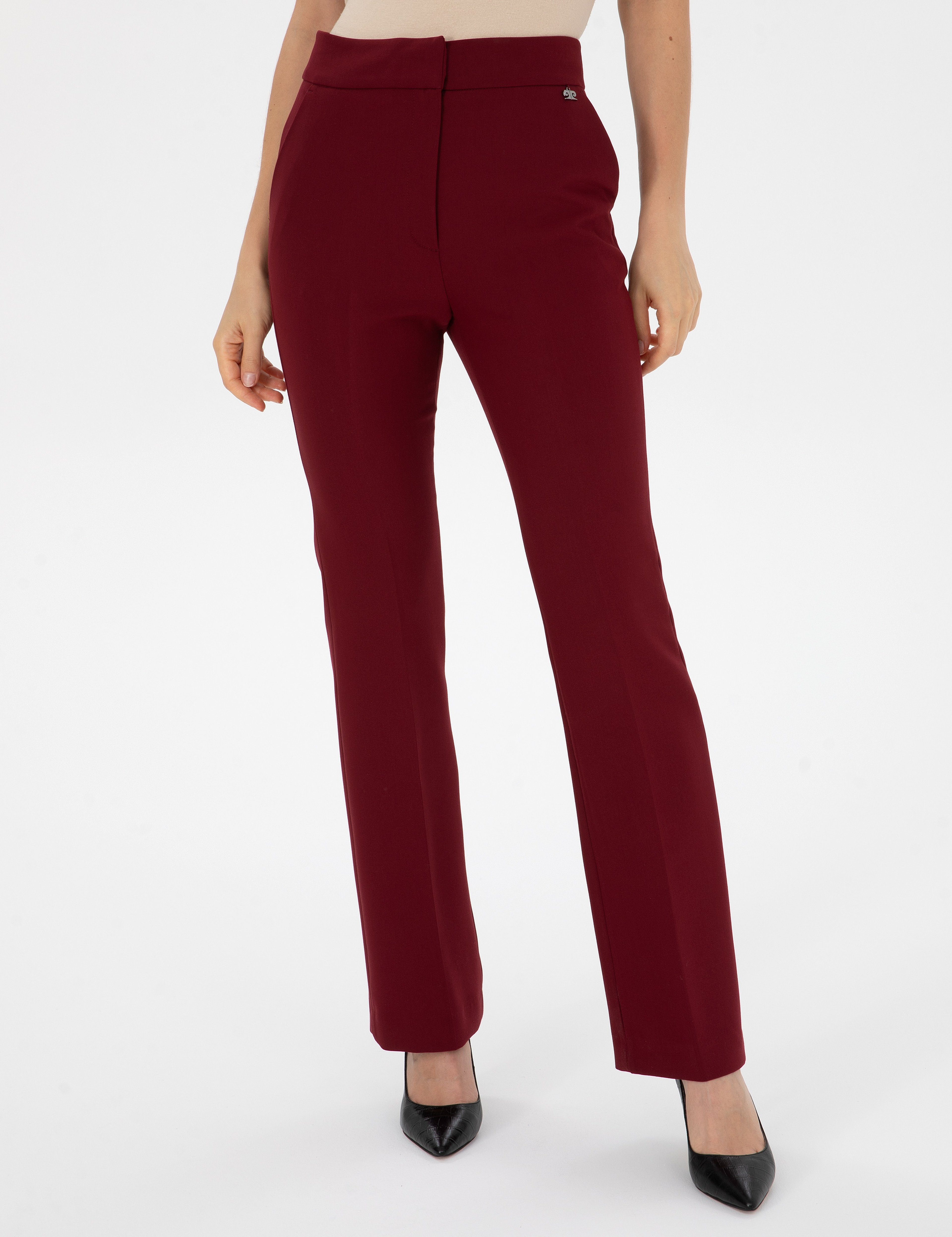 Vişne Flare Fit Kumaş Pantolon - Image 2