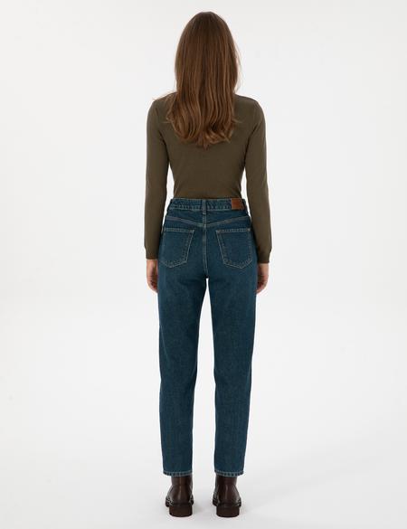 Mom Hıgh Waıst Koyu İndigo Jean Pantolon - 50308396001