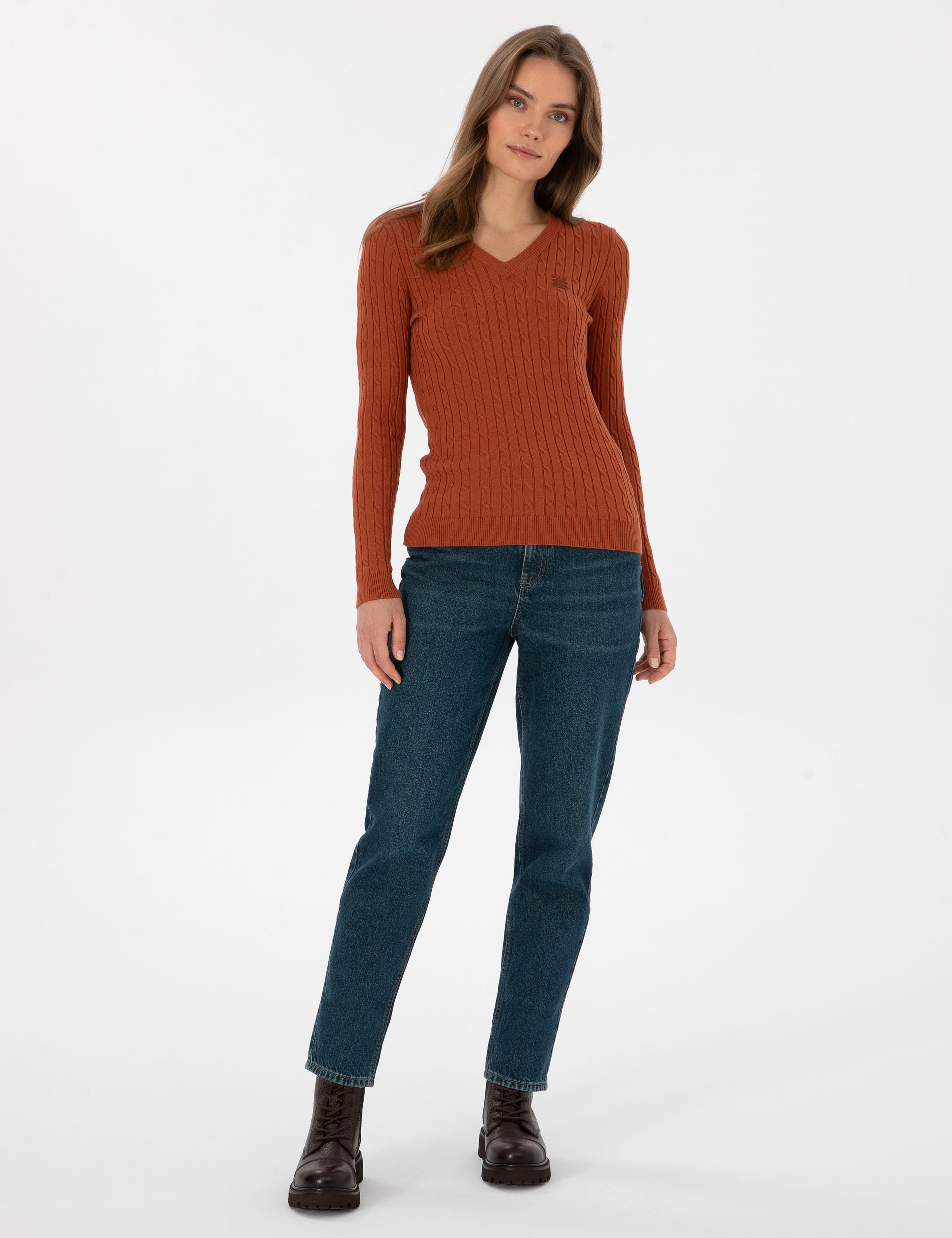 Tarçın Extra Slim Fit Basic Kazak - Image 4