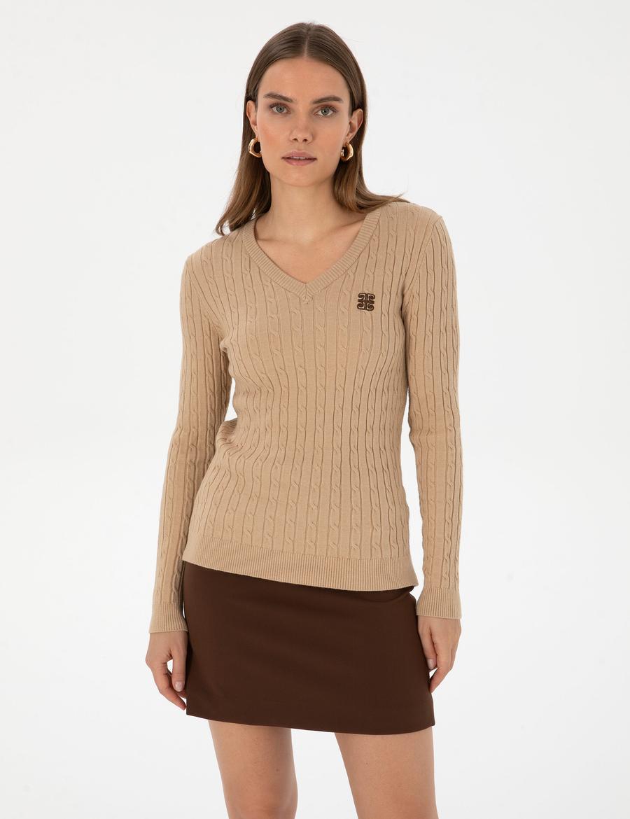 Bej Melanj Ex. Slim Fit Basic Kazak