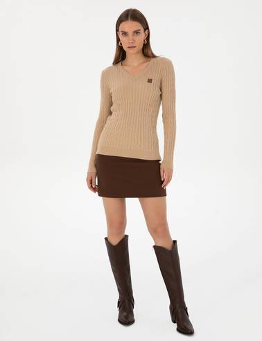 Bej Melanj Ex. Slim Fit Basic Kazak