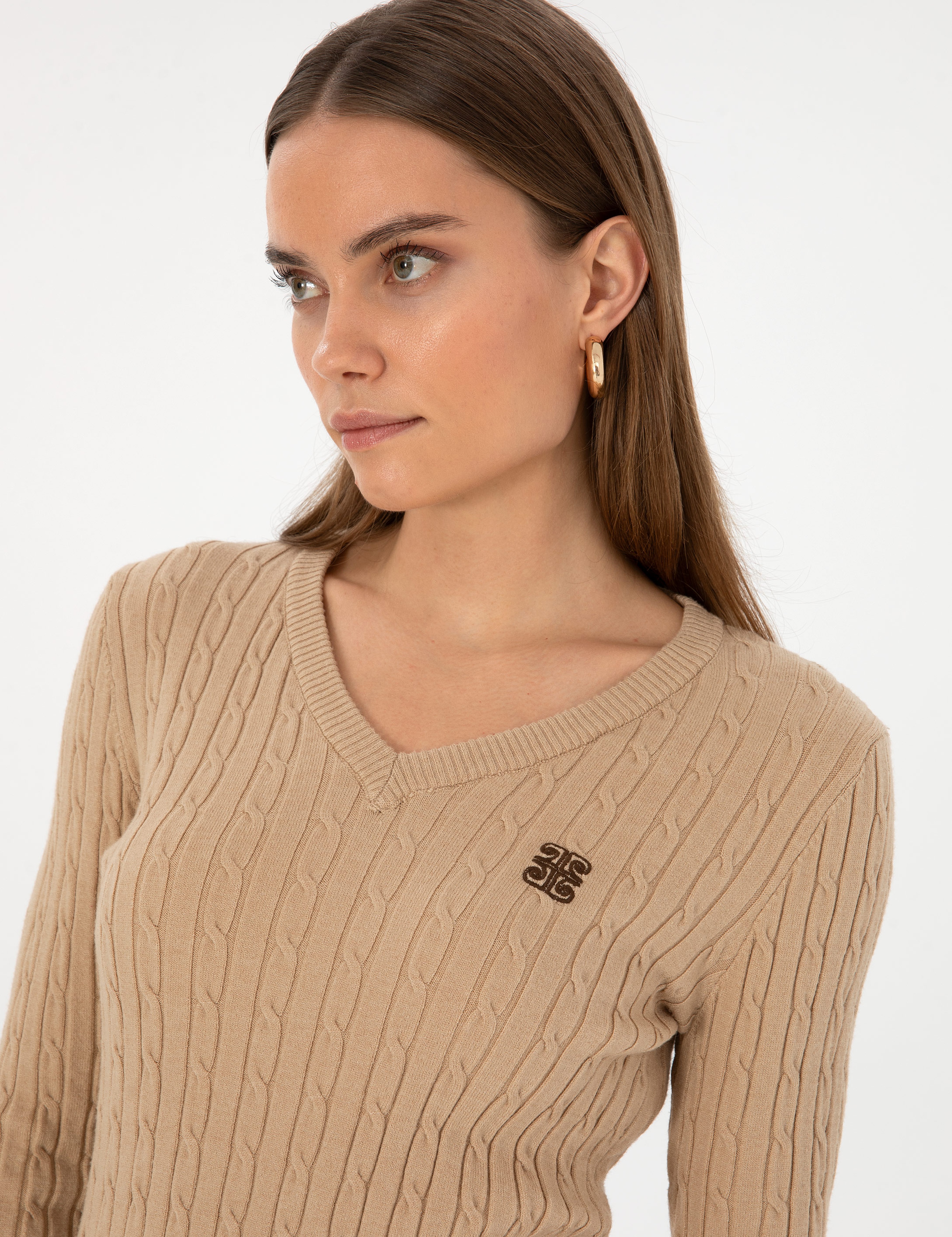 Bej Melanj Extra Slim Fit Basic Kazak