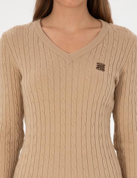 Bej Melanj Ex. Slim Fit Basic Kazak - 50317062032