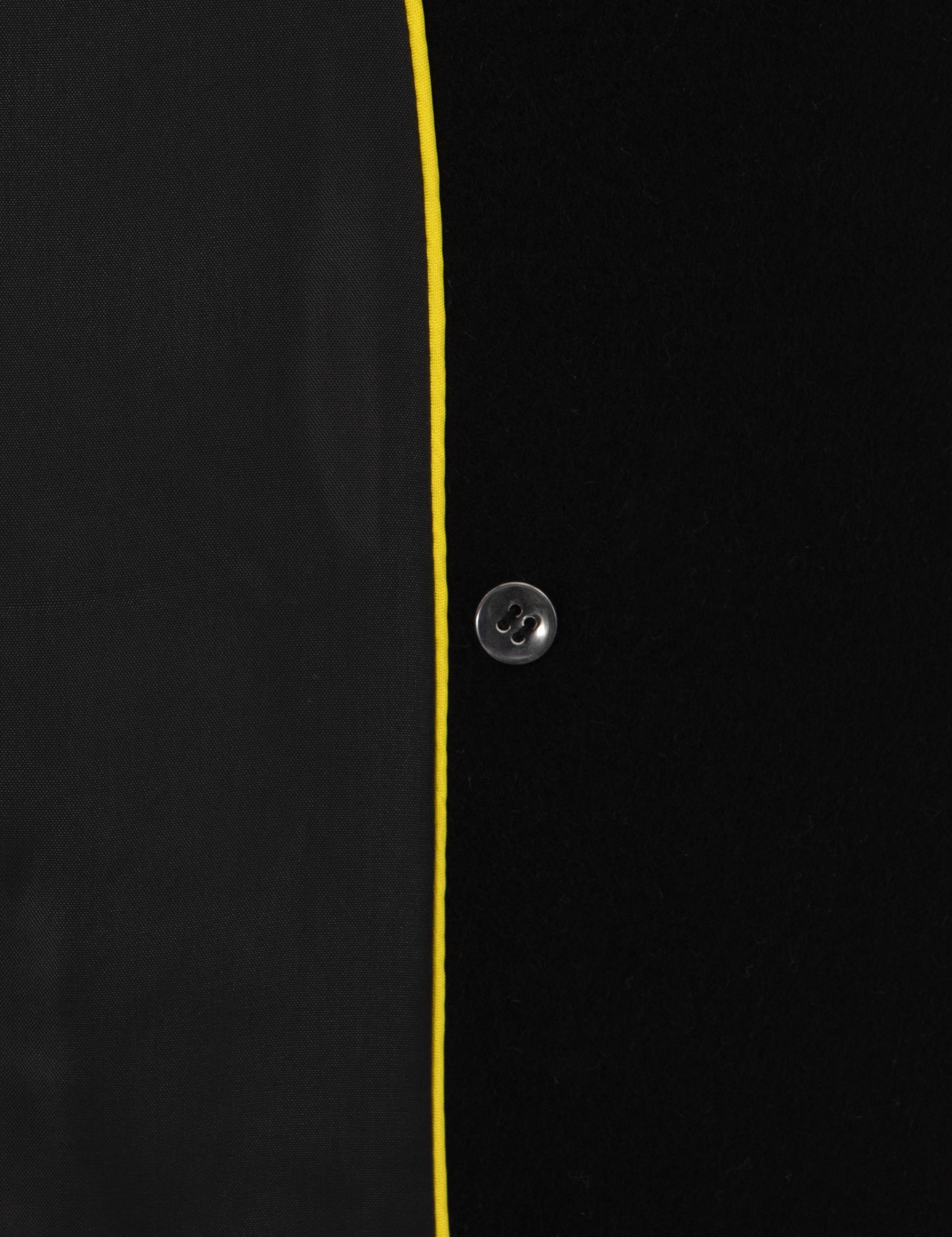 Siyah Comfort Fit Kaşe Kaban