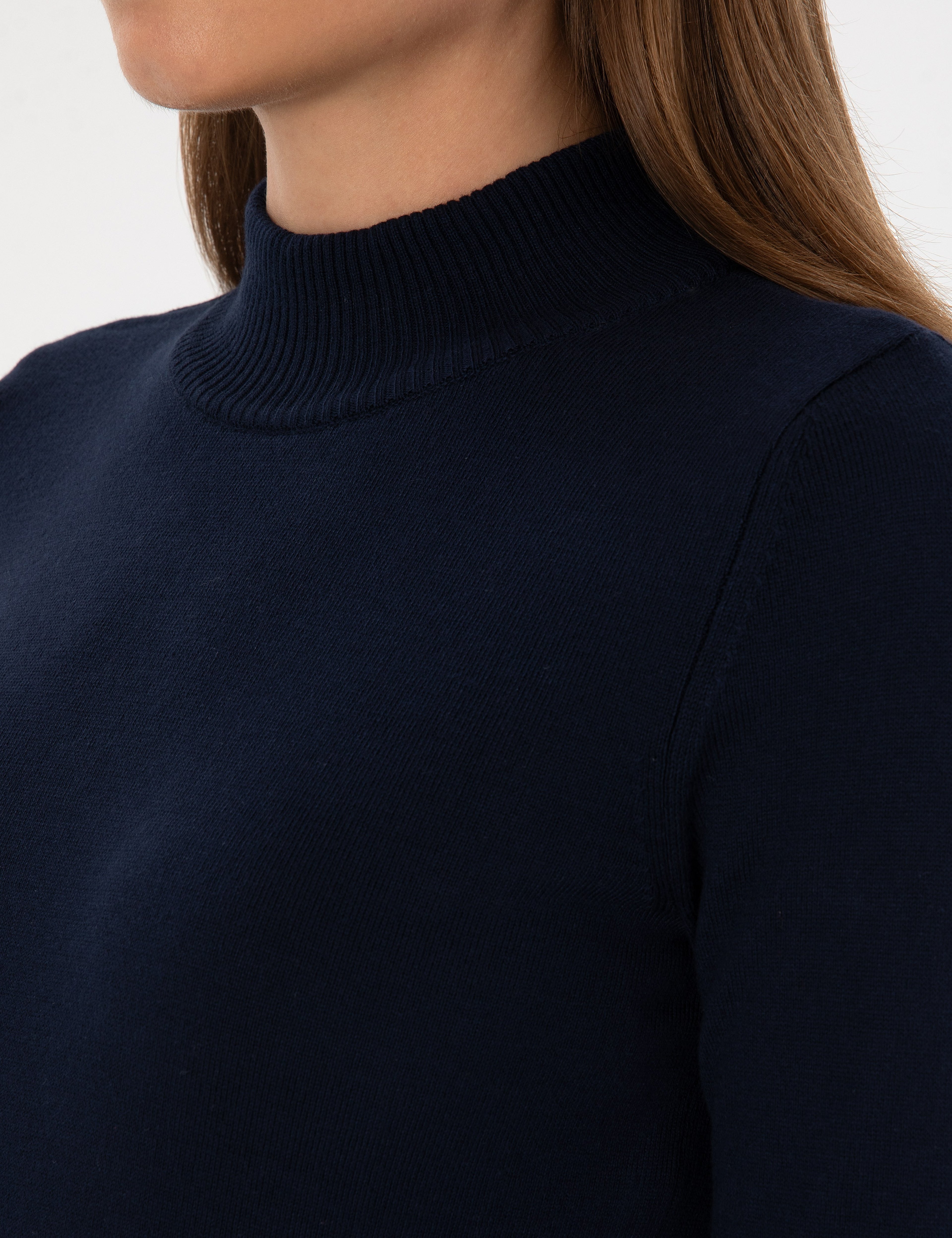 Lacivert Slim Fit Yarım Balıkçı Yaka Basic Kazak - Image 7
