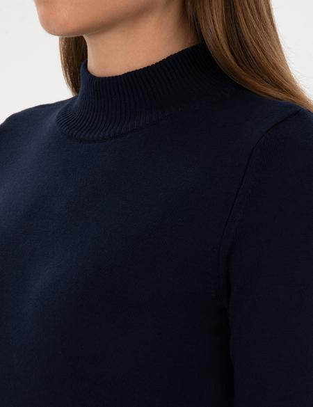 Lacivert Slim Fit Yarım Balıkçı Yaka Basic Kazak - 50315768031