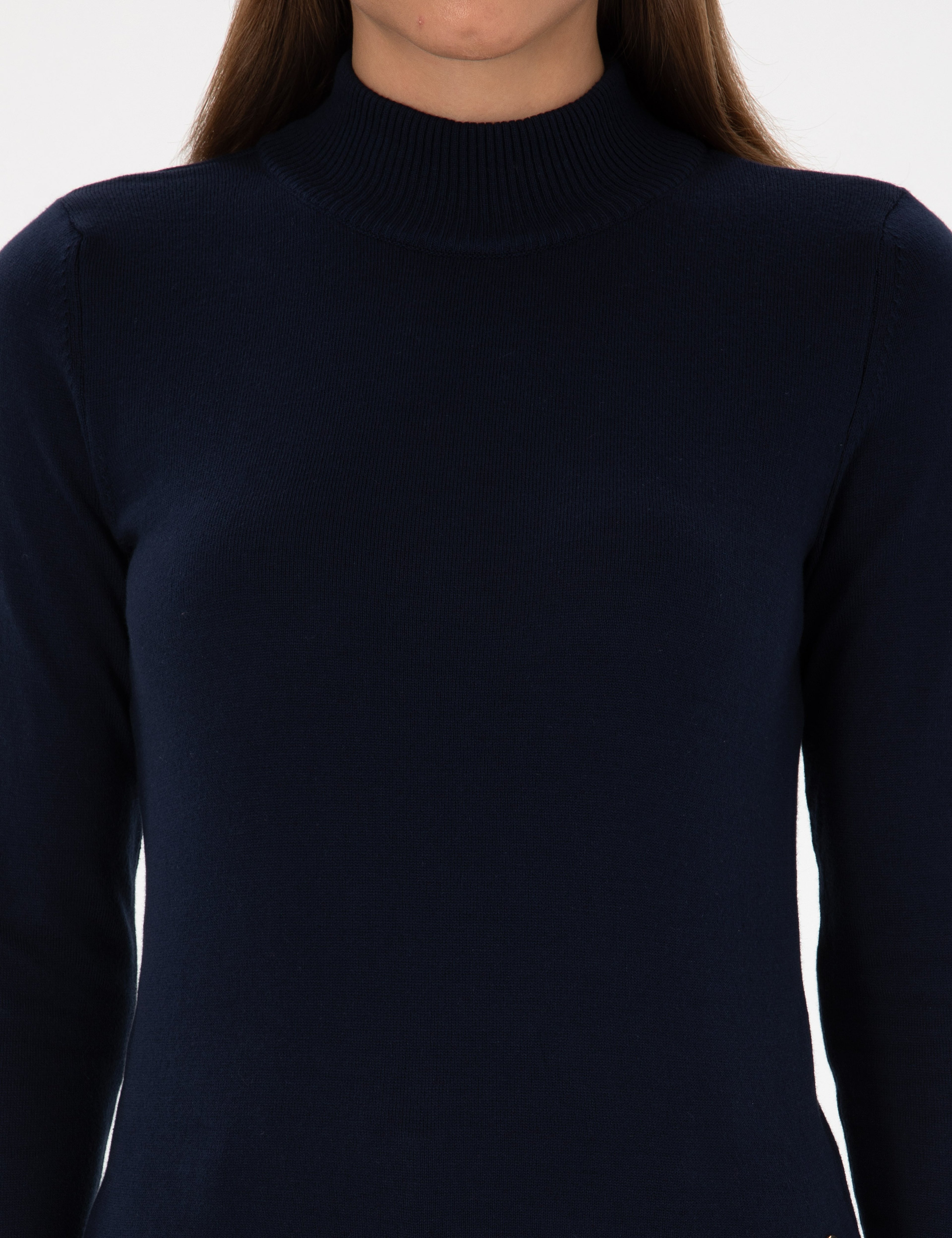 Lacivert Slim Fit Yarım Balıkçı Yaka Basic Kazak - Image 6