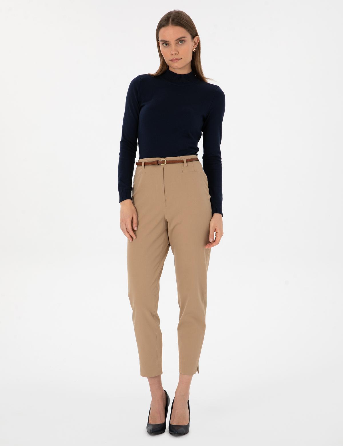 Lacivert Slim Fit Yarım Balıkçı Yaka Basic Kazak - 50315768031