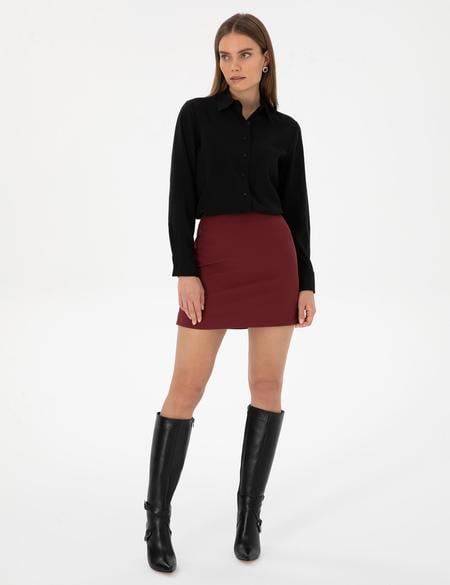 Bordo Dokuma Etek - 50318251010