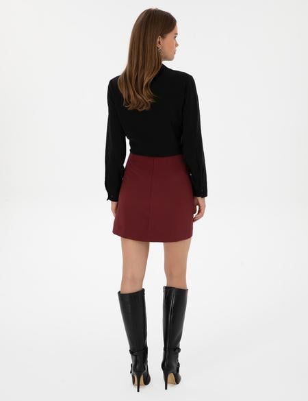 Bordo Dokuma Etek - 50318251010