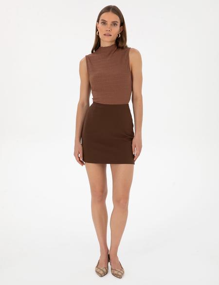 Koyu Kahverengi Dokuma Etek - 50318251011