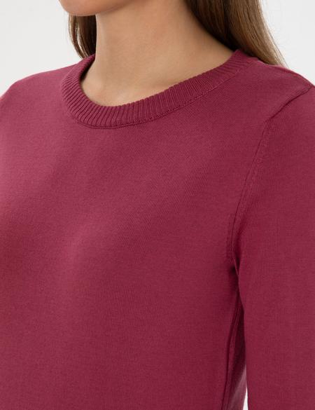 Gül Kurusu Slim Fit Bisiklet Yaka Basic Kazak - 50315758026