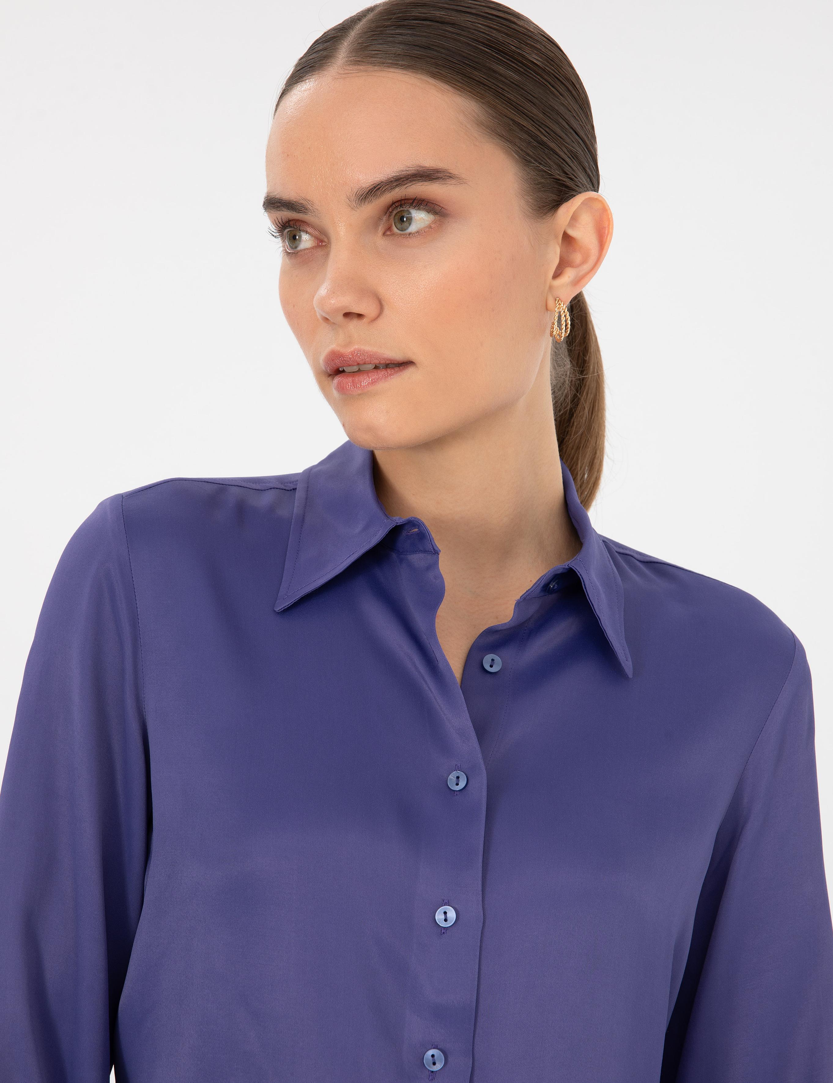 Mor Regular Fit Uzun Kollu Gömlek