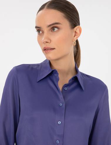 Mor Regular Fit Uzun Kollu Gömlek