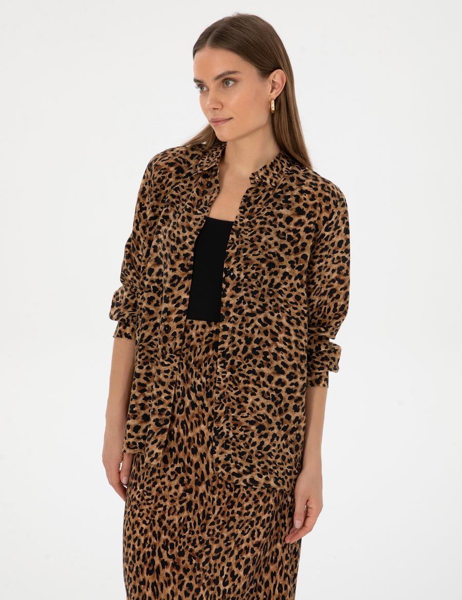 Camel Comfort Fit Uzun Kollu Gömlek