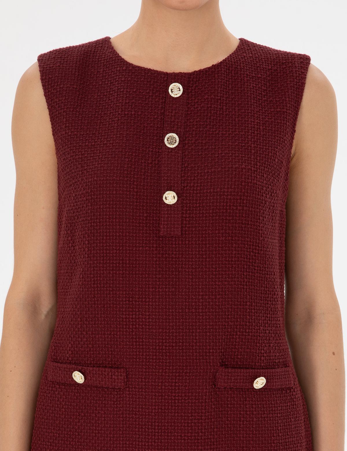 Vişne A Kesim Dokuma Elbise - 50313272014