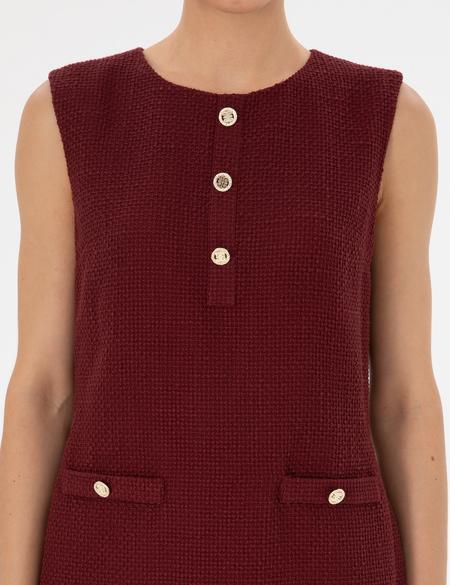 Vişne A Kesim Dokuma Elbise - 50313272014