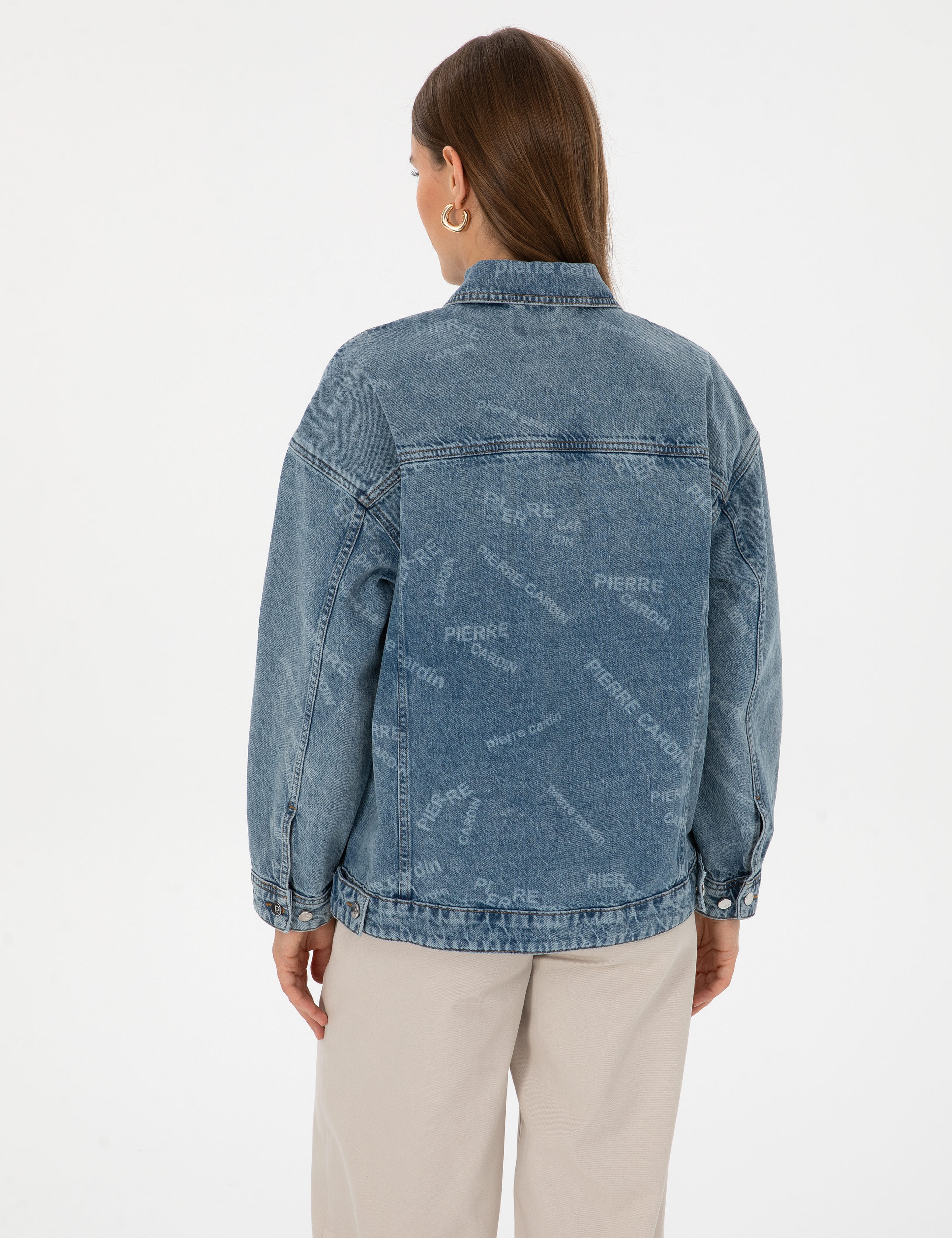 Açık Mavi Oversize Jean Ceket - Image 5