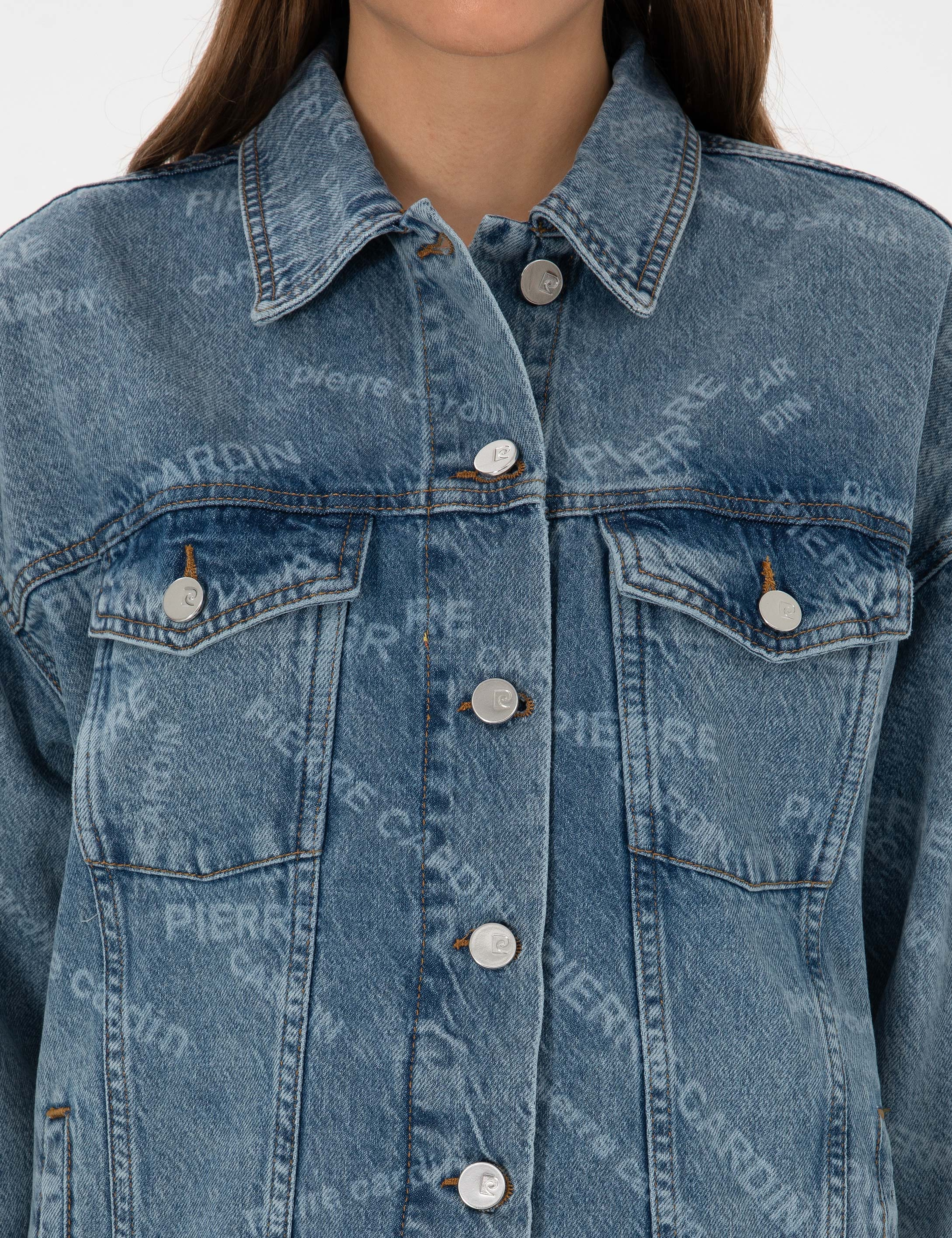 Açık Mavi Oversize Jean Ceket - Image 6