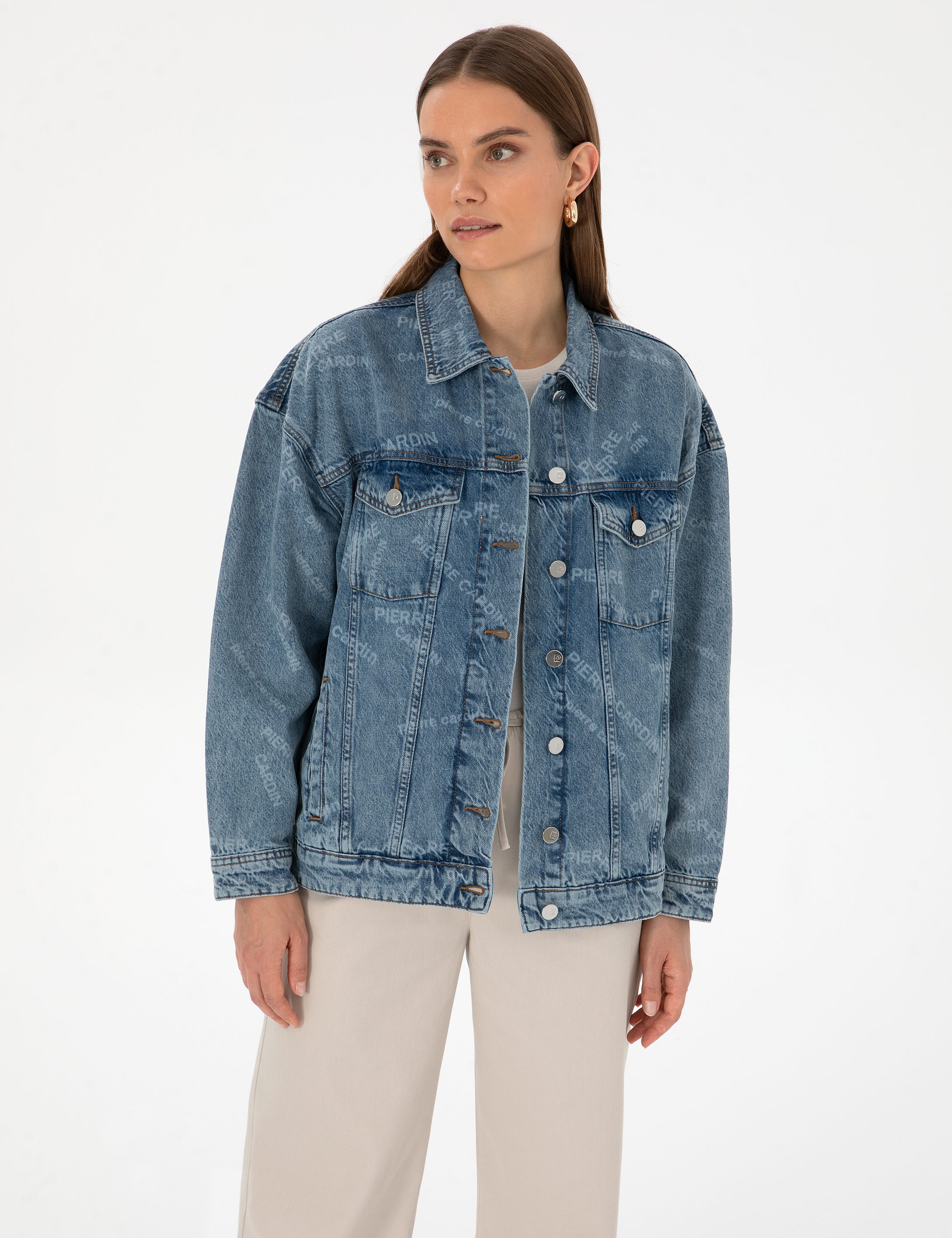 Açık Mavi Oversize Jean Ceket