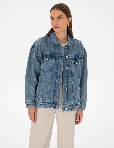 Açık Mavi Oversize Jean Ceket - 50308527003