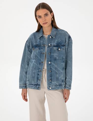Açık Mavi Oversize Jean Ceket