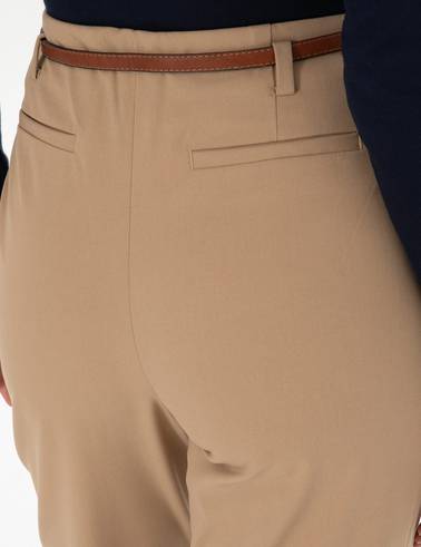 Bej Carrot Fit Kumaş Pantolon