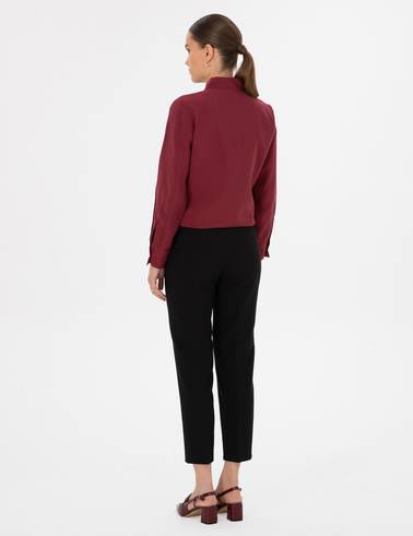 Siyah Carrot Fit Kumaş Pantolon
