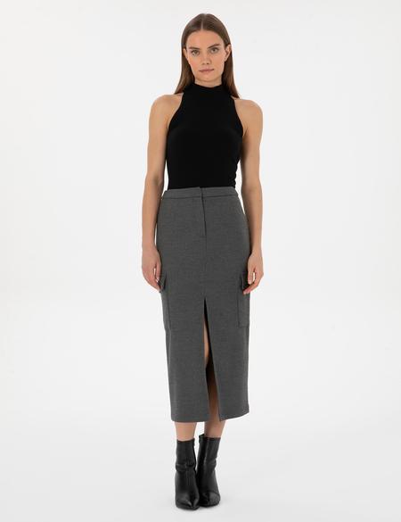 Antrasit A Kesim Dokuma Etek - 50314094003