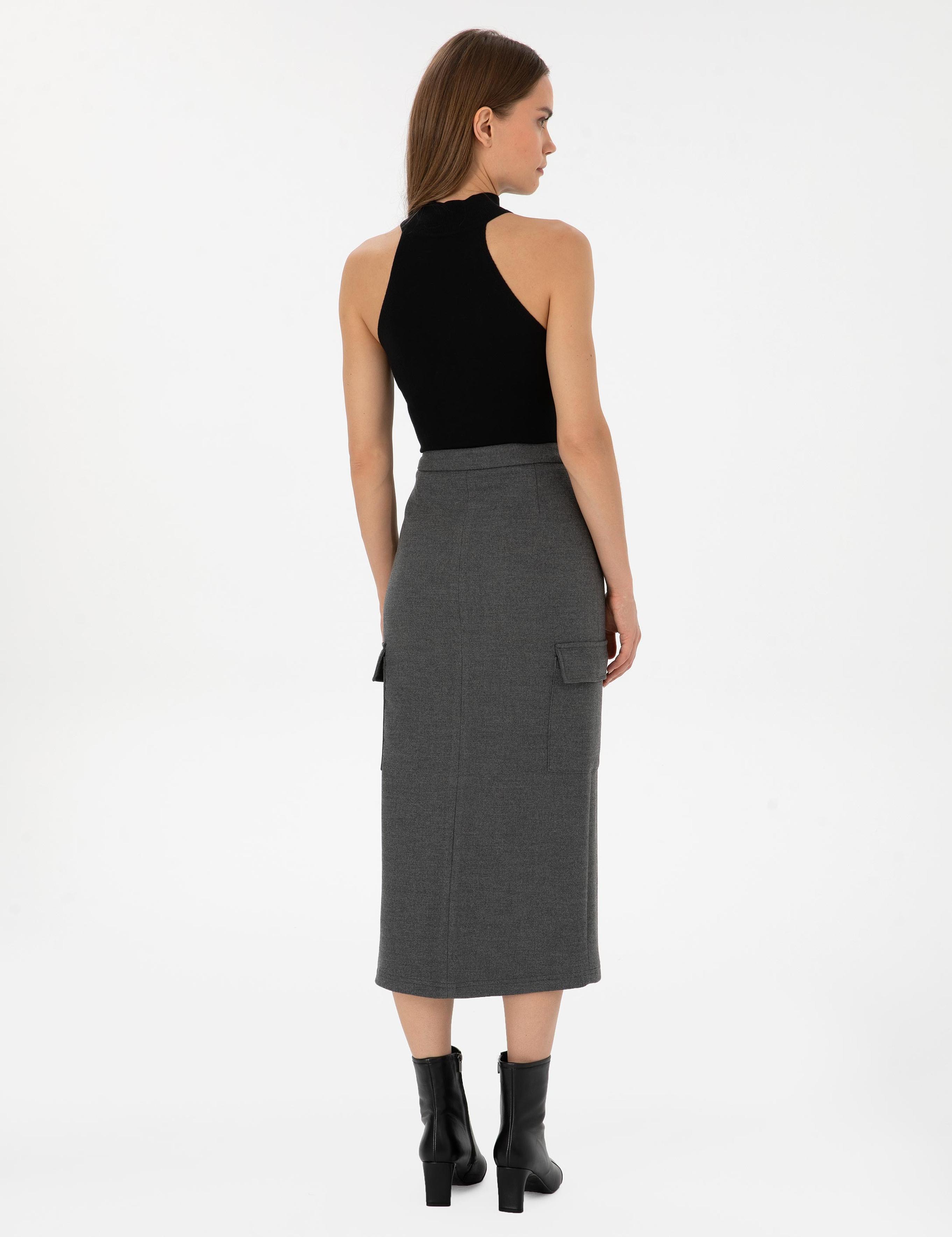 Antrasit A Kesim Dokuma Etek