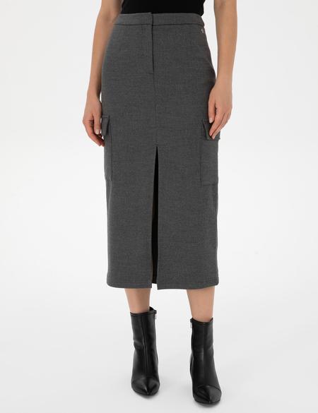 Antrasit A Kesim Dokuma Etek - 50314094003