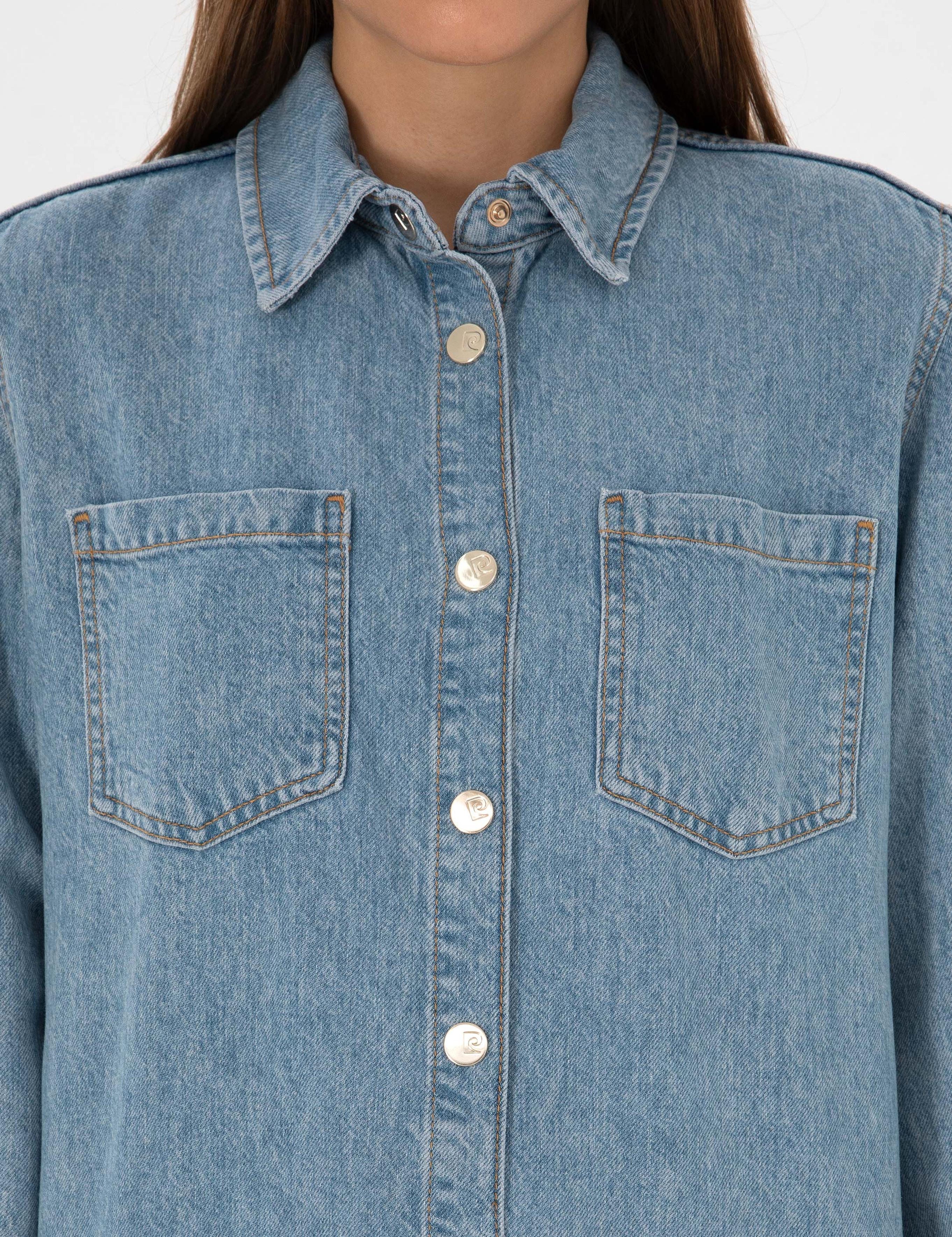 Açık Mavi Comfort Fit Jean Gömlek