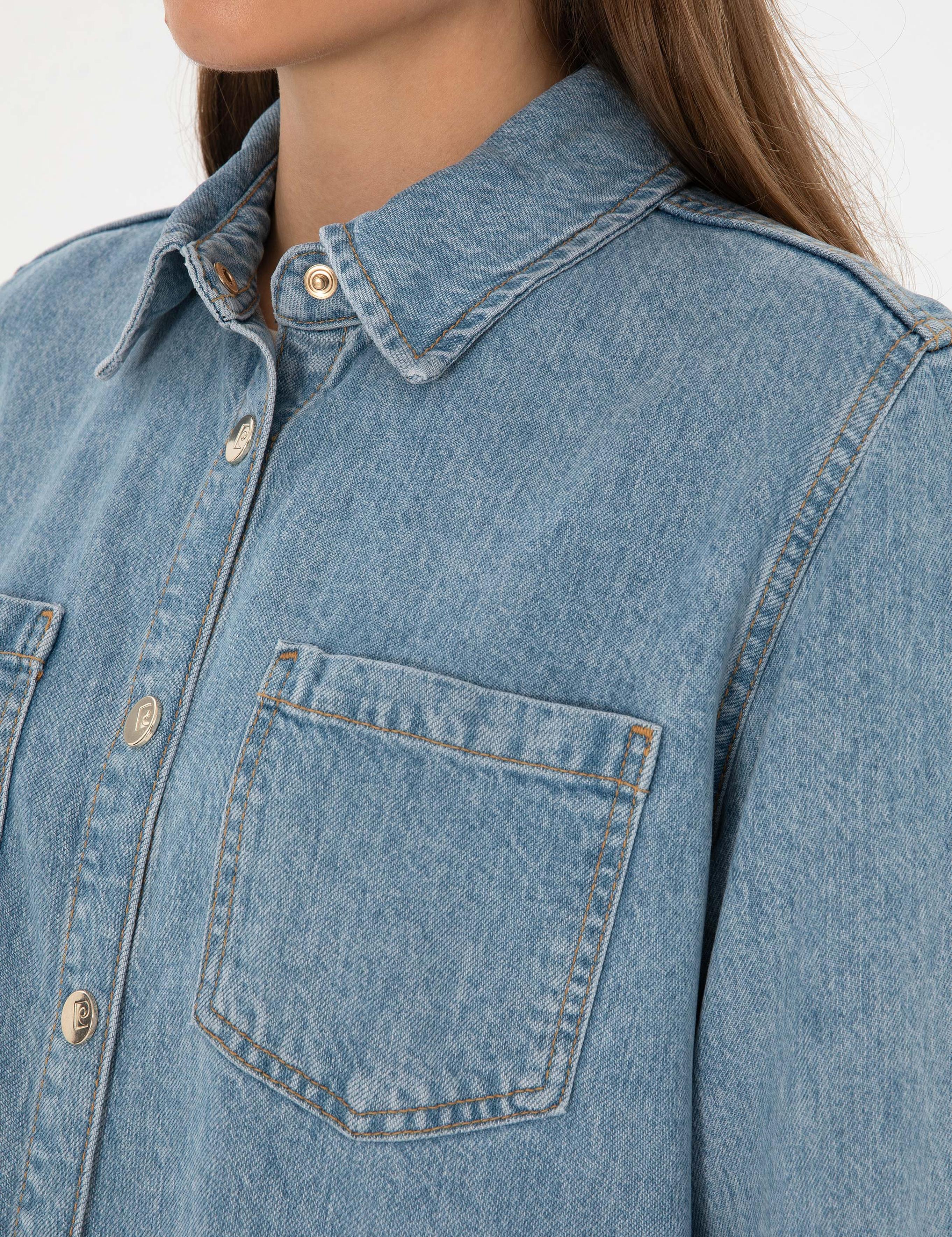 Açık Mavi Comfort Fit Jean Gömlek