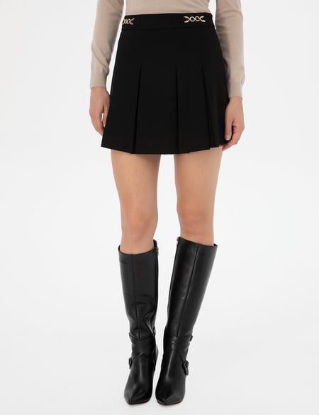 Siyah A Kesim Dokuma Etek - 50314118002