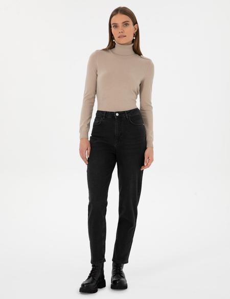 Antrasit Mom High Waist Fit Jean Pantolon - 50318235001