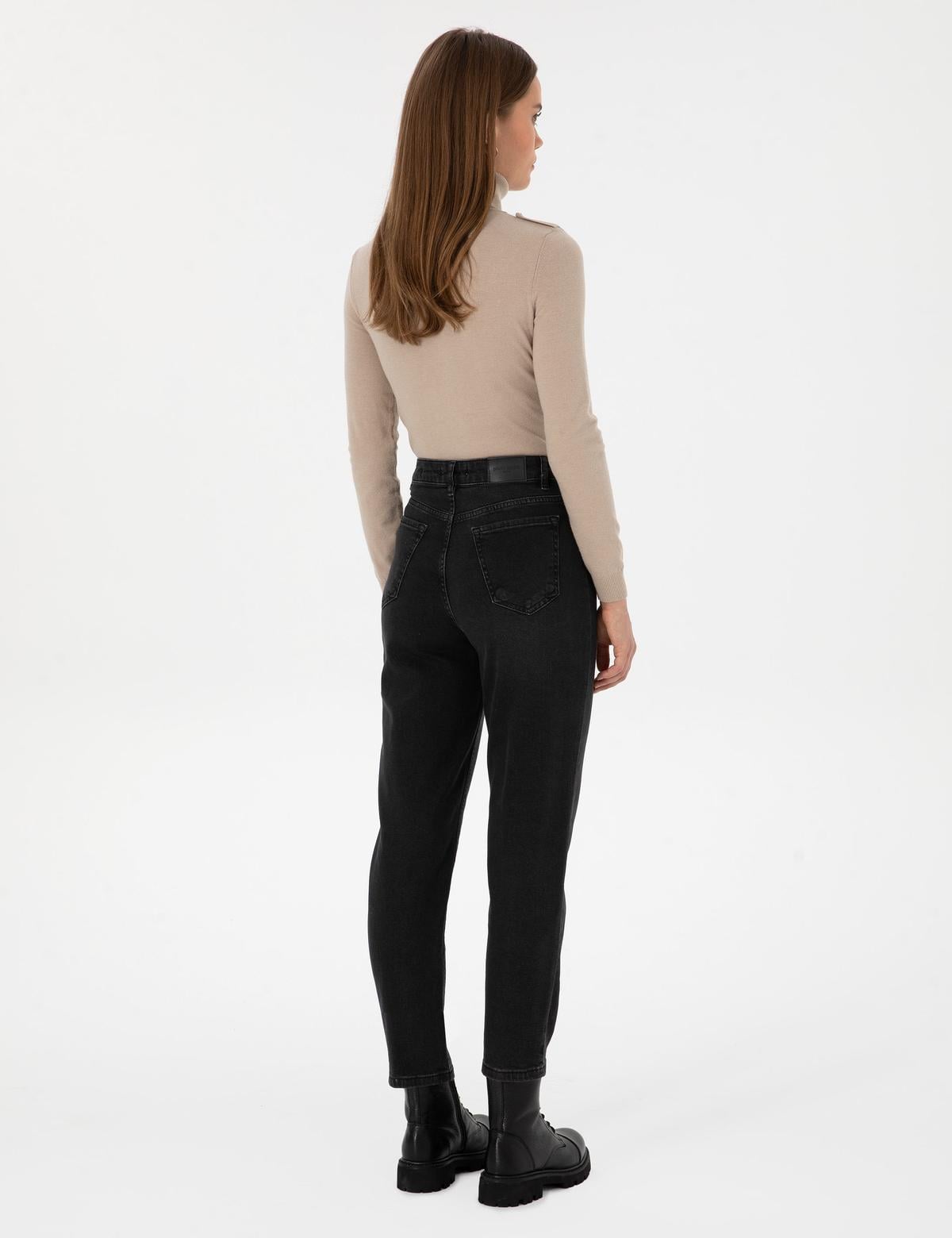 Antrasit Mom High Waist Fit Jean Pantolon - 50318235001