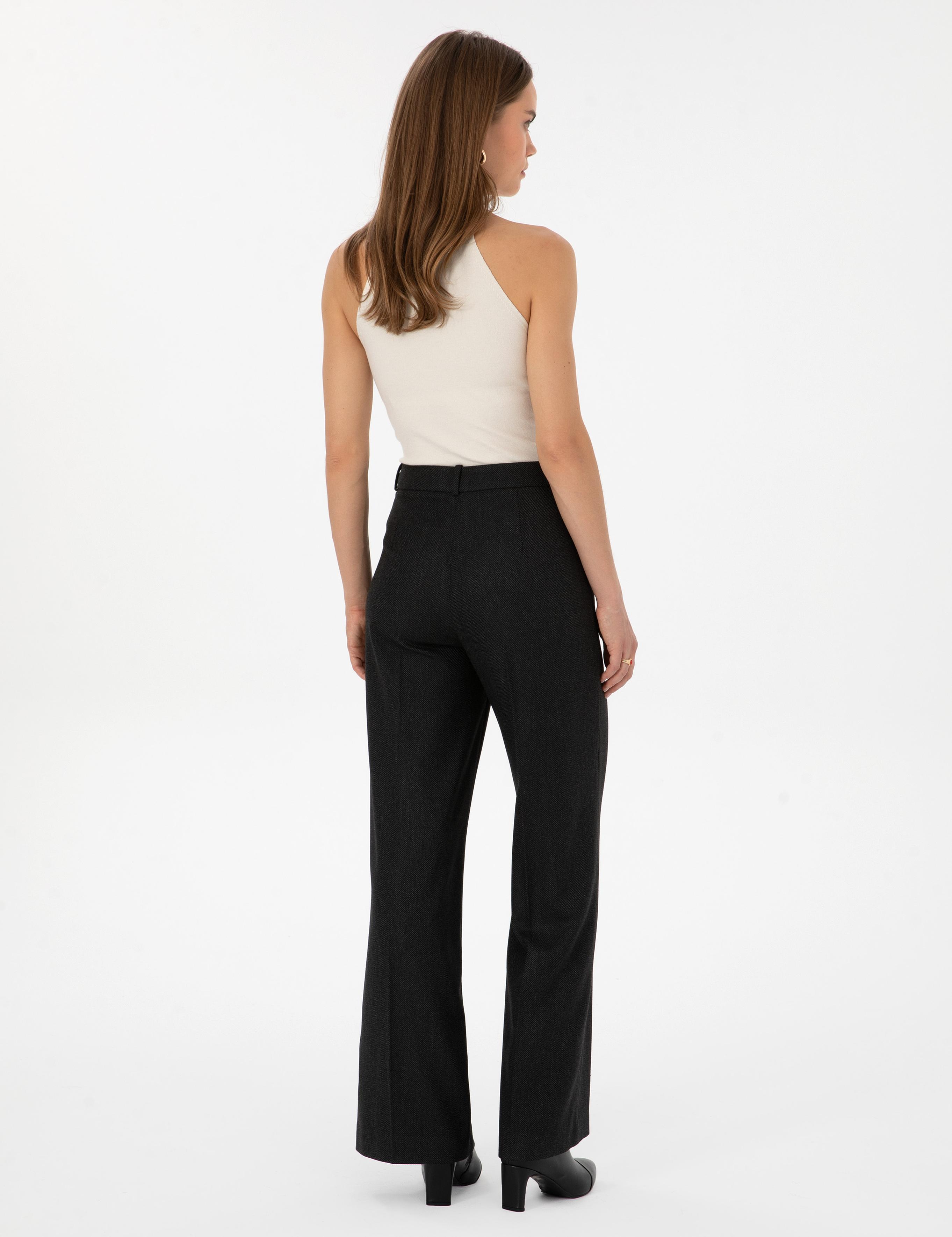 Siyah Palazzo Kumaş Pantolon